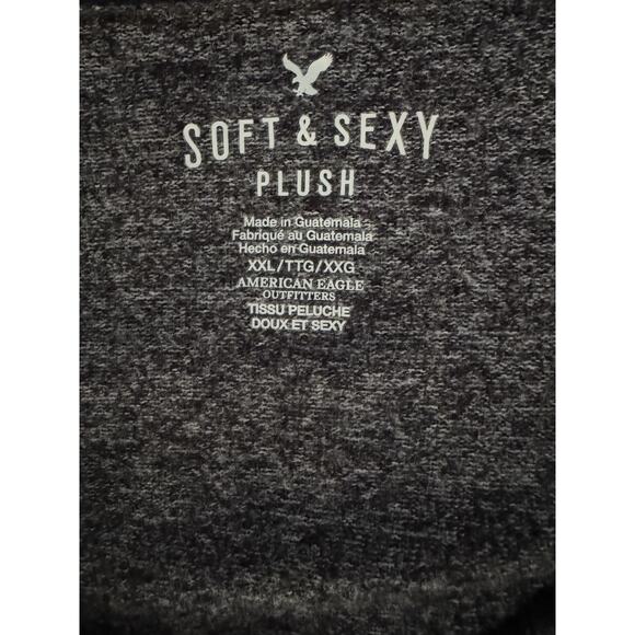 American Eagle Super Soft & Sexy Plush Boho Lace Up Relaxed Gray Tunic XXL - Picture 3 of 8